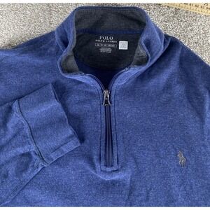 Polo Ralph Lauren Performance 1/4 Zip Jacket Pullover Blue Mens XL Viscose Blend